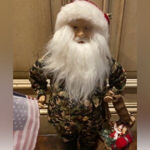 Camouflage Military Santa Claus Figurine